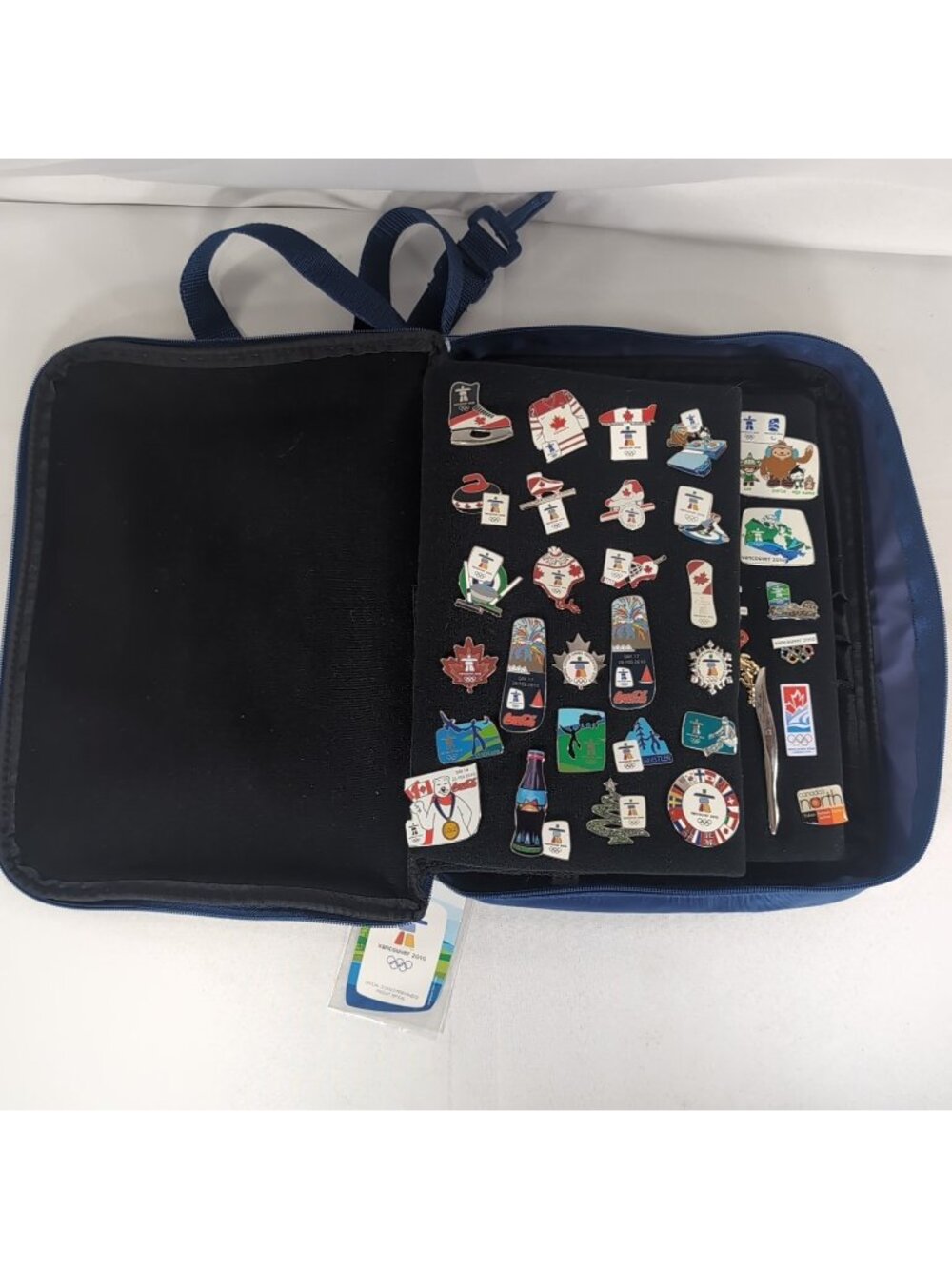 Vancouver 2010 Olympics 48 Pin Lot Collector's Bag Blue Coca Cola Bottle Coin